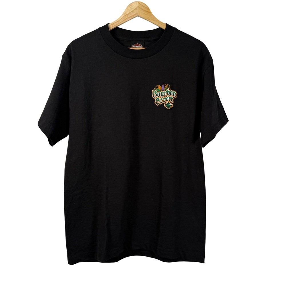 Harley Davidson Bourbon Street New Orleans Mardi Gras Alligator‎ Shirt Mens M
